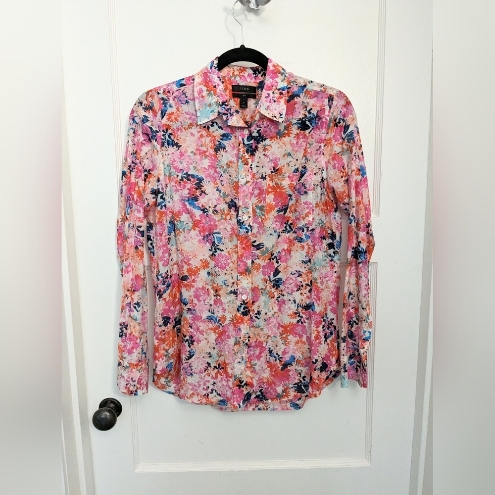JCrew - silk blend boy fit button up